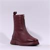Wonders Flexfly Front Zip Chunky Boot - Burgundy Leather